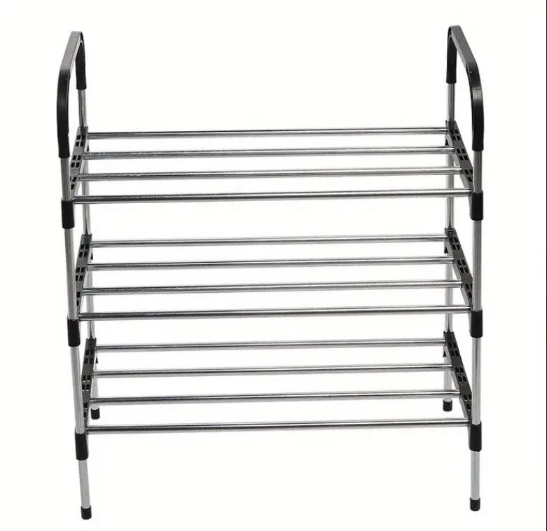 PORTABLE 3 TIER SHOE RACK STAND COMPACT SPACE SAVI